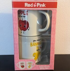 🆕 Valentine Mug Set "You are the Apple of my Eye" & "You drive me Bananas" Mugs